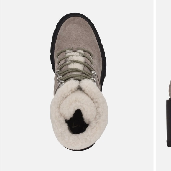 MARC FISHER VACINTE HEEL  COMBAT BOOTIE GRAY SUEDE SIZE 9M NEW - Picture 3 of 7